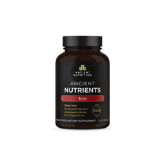 Ancient Nutrition frasco frontal mostrando la marca y beneficios claros