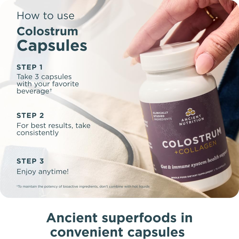 Ancient Nutrition etiqueta con ingredientes destacando colágeno y probiótico