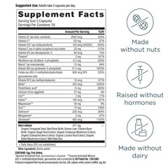 Ancient Nutrition etiqueta con lista de ingredientes completa y transparente