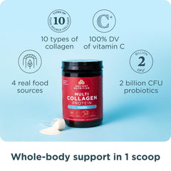 Ancient Nutrition cucharada con polvo, porción lista para mezclar y conveniencia