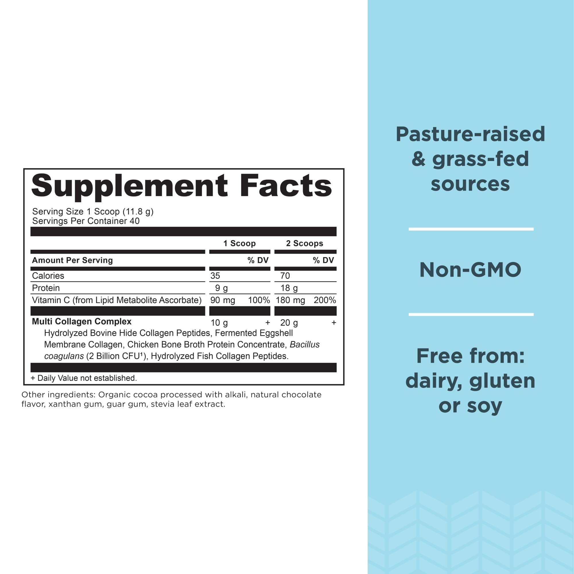 Ancient Nutrition textura del polvo fina para mezcla rápida y absorción eficiente