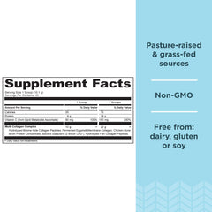 Ancient Nutrition primer plano del polvo hidrolizado para apreciar textura fina y solubilidad