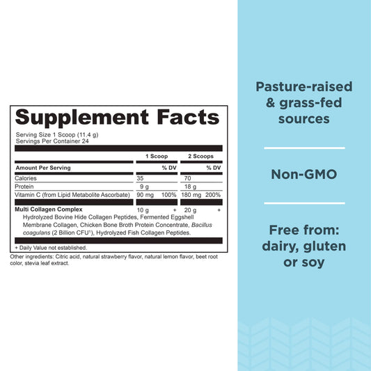 Ancient Nutrition primer plano del polvo hidrolizado y su textura fina