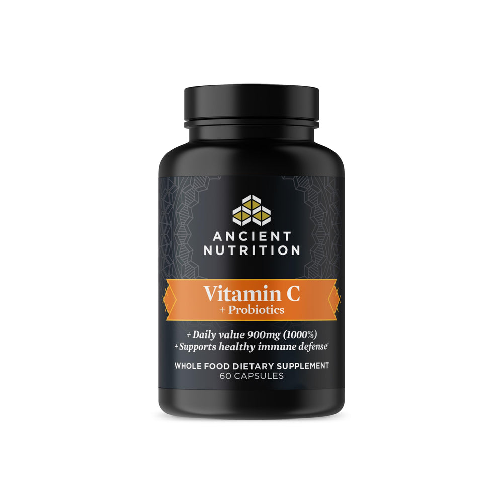 Ancient Nutrition envase frontal mostrando fórmula y beneficios