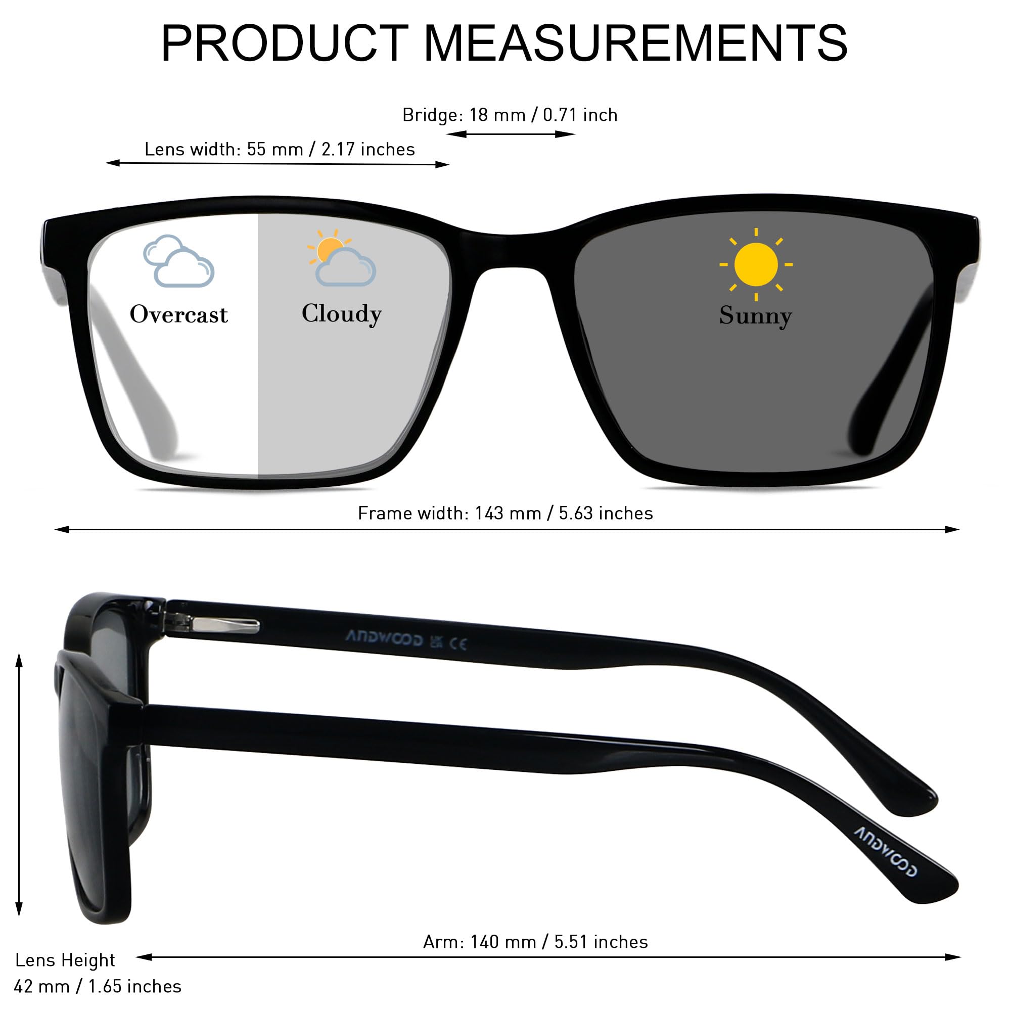 ANDWOOD estuche de cuero incluido para transportar gafas con seguridad
