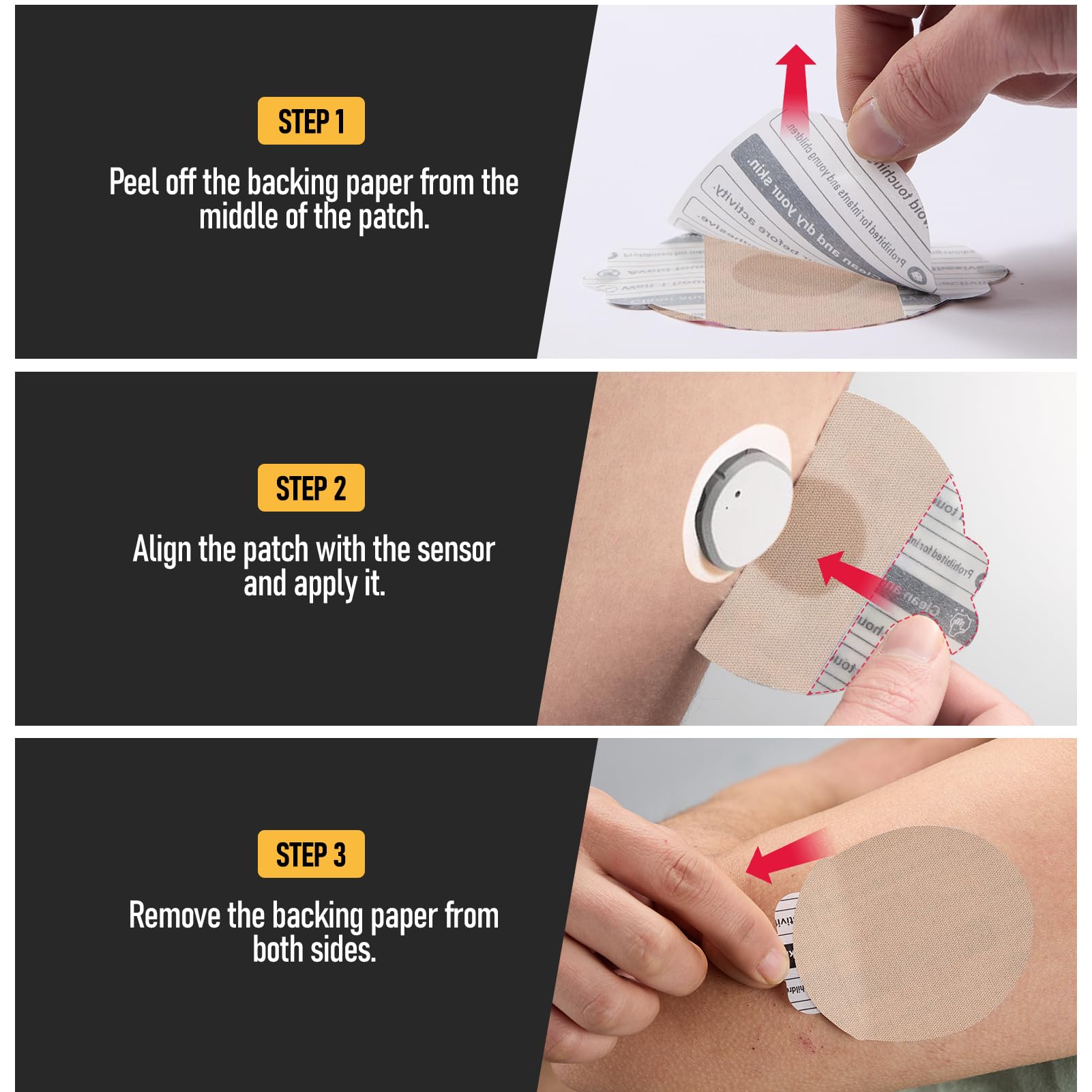 ANGTICS parche junto a sensor Dexcom G7, muestra tamaño y ajuste
