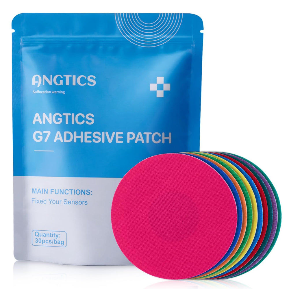 ANGTICS empaquetado frontal mostrando 30 parches y beneficios impermeables