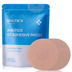 ANGTICS empaque frontal mostrando 30 parches, protege el sensor