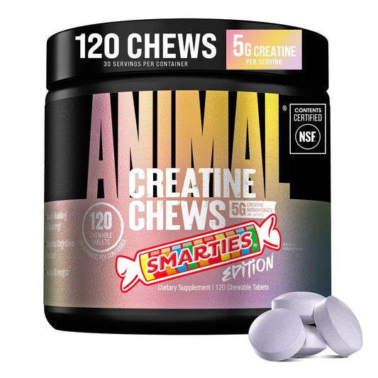 Animal envase frontal del producto que destaca sabor Smarties y conveniencia
