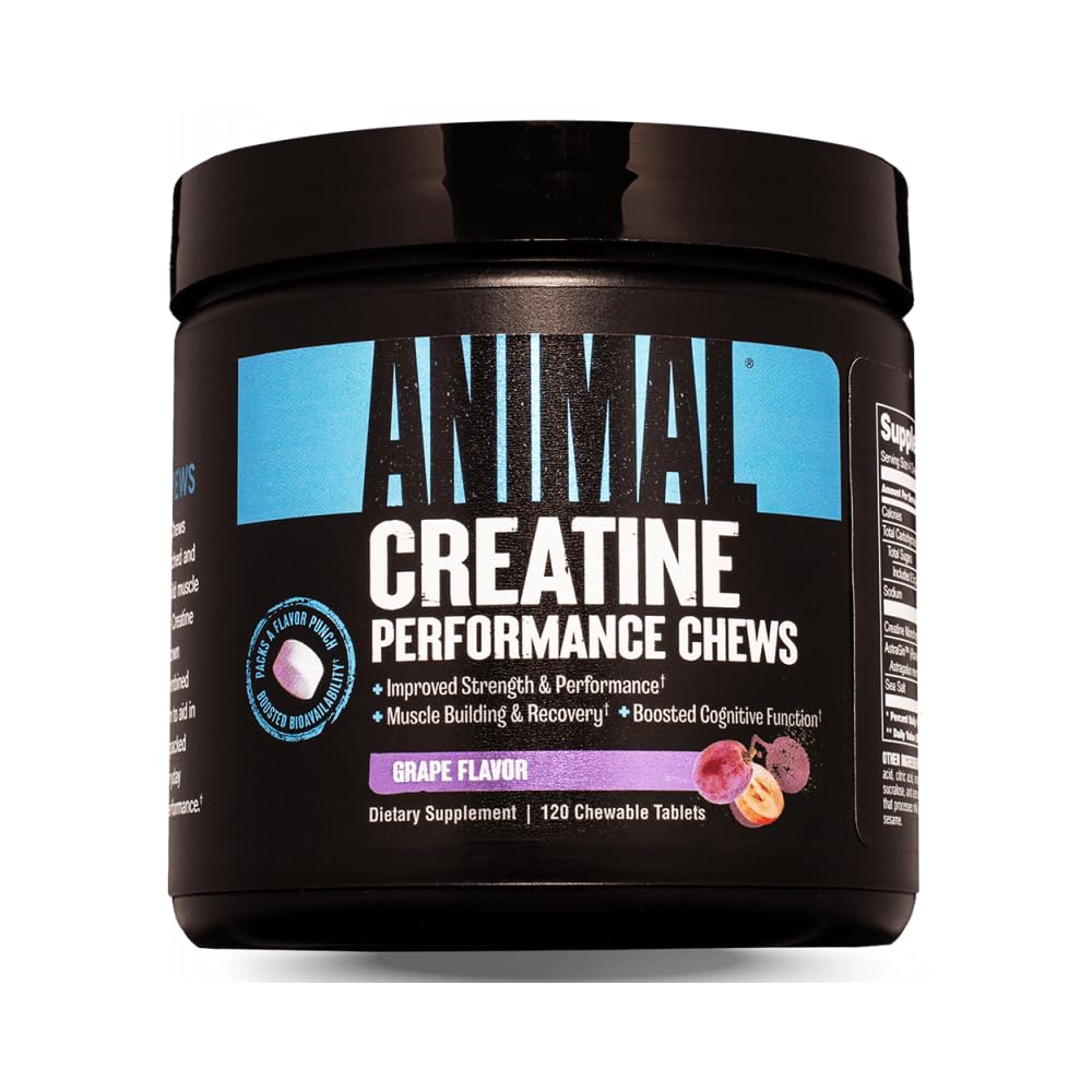 Animal creatine chews porción en mano ideal para consumo rápido