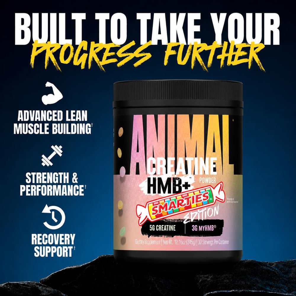 Escena lifestyle con atleta disfrutando Animal Creatine HMB Smarties post-entreno