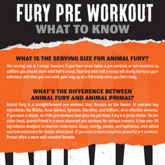 Animal Fury etiqueta con ingredientes y cantidades claras para seguridad