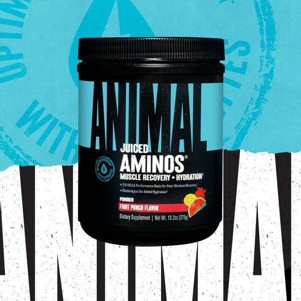 Textura del polvo Animal Juiced Aminos en primer plano que evidencia mezcla instantánea