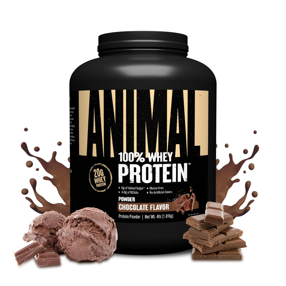 Animal envase frontal sabor chocolate con información visible y confianza de marca