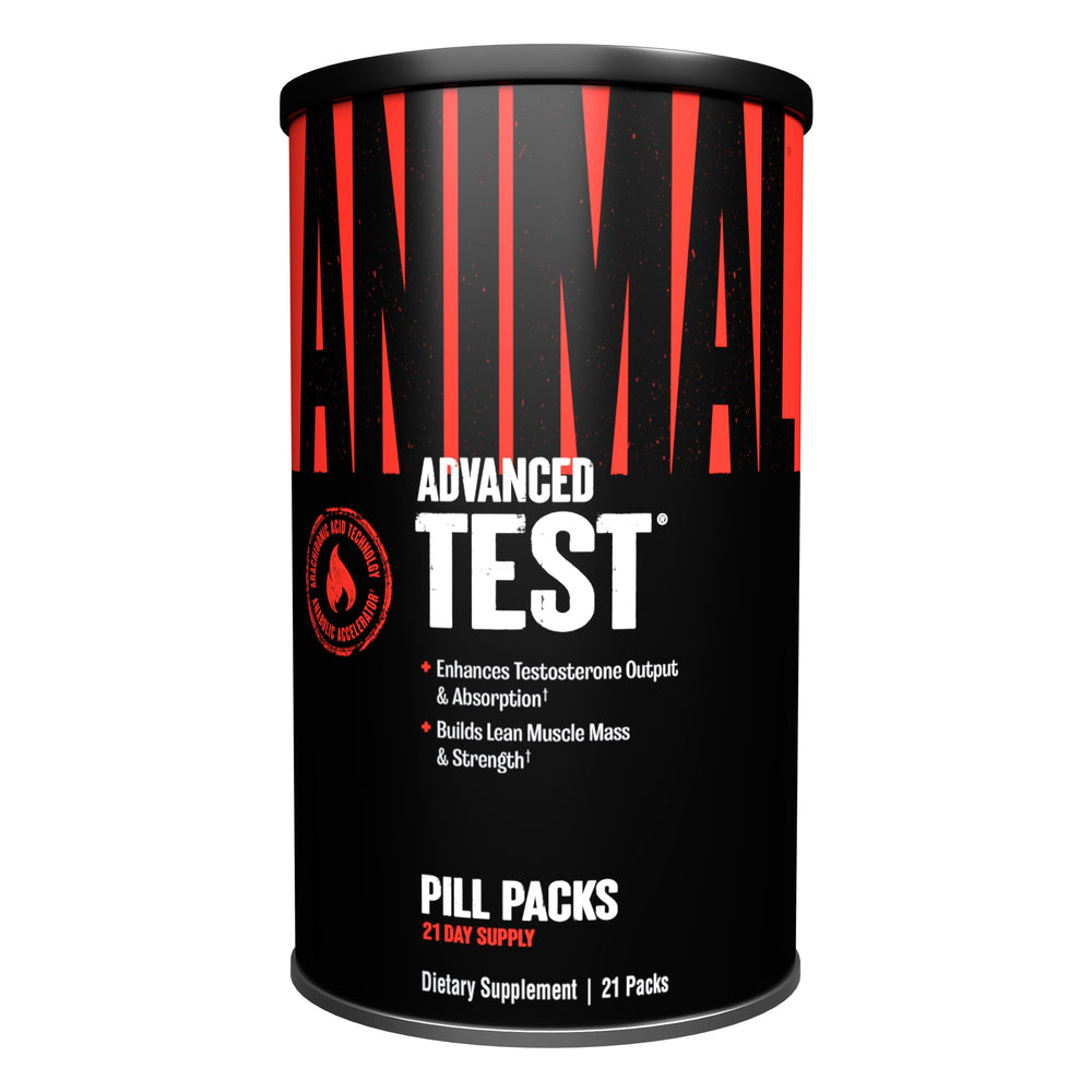 Animal Test vista frontal del paquete, presentación profesional para atletas