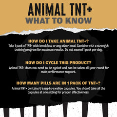 Animal TNT+ ingredientes en polvo cerca para apreciar textura y pureza