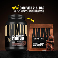 Animal Whey Isolate textura del polvo en primer plano, mezcla fácil y sin grumos