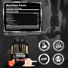 Frasco de Animal 4 lb junto a pesas para comparar tamaño y porciones prácticas