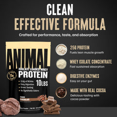 Animal Whey Isolate detalle de etiqueta con ingredientes y macros claros