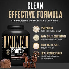 Animal Whey Isolate etiqueta con información nutricional clara, transparencia de Animal sobre ingredientes