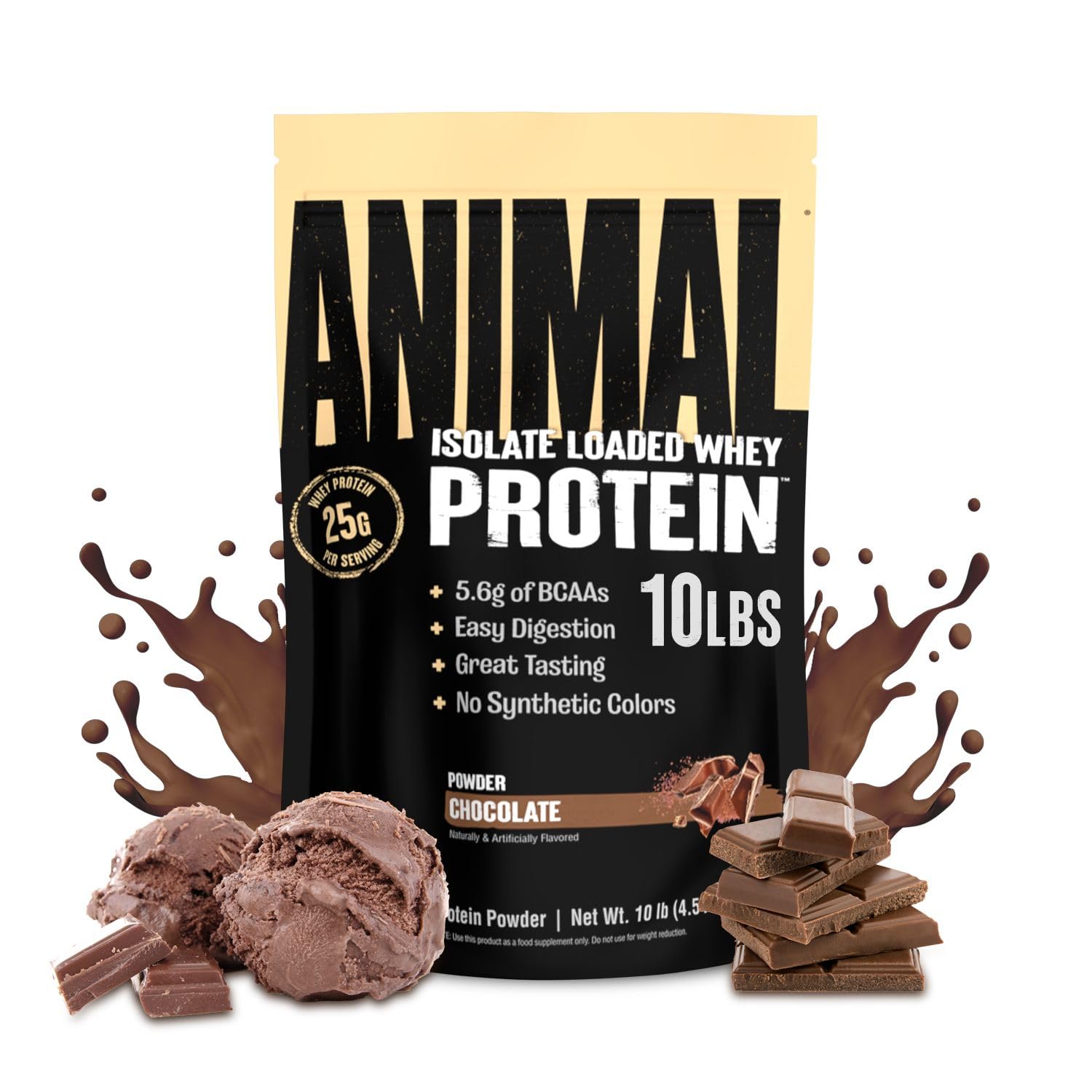 Animal Whey Isolate frente del envase presentando pureza y proteína
