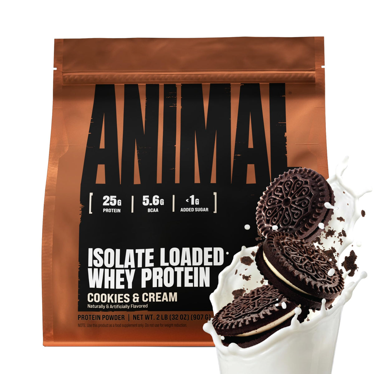 Animal envase frontal mostrando etiqueta y beneficio de 25 g proteína