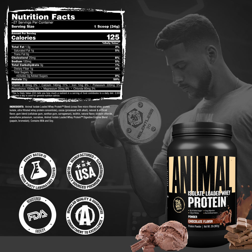 Animal Whey Isolate en gimnasio post entreno apoyando recuperación