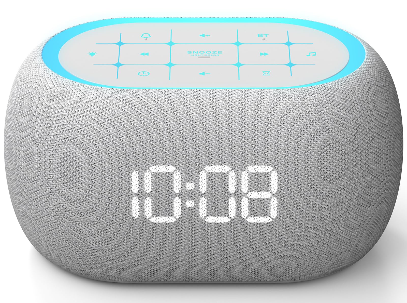 ANJANK vista frontal del reloj y altavoz, control fácil y diseño compacto