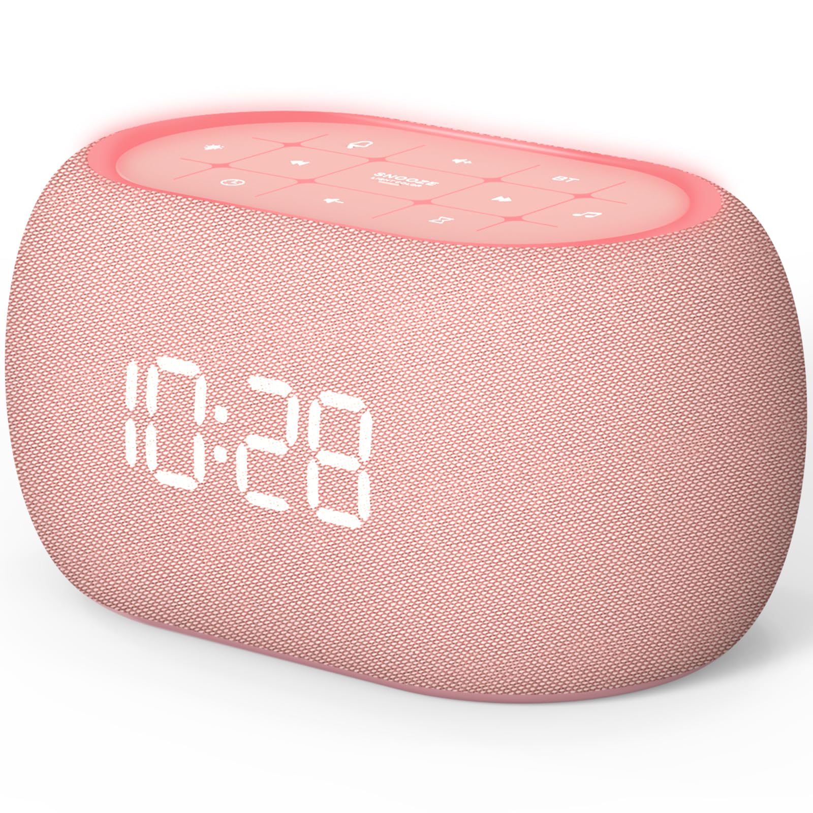 ANJANK vista frontal en rosa mostrando controles y reloj, facilita programación rápida