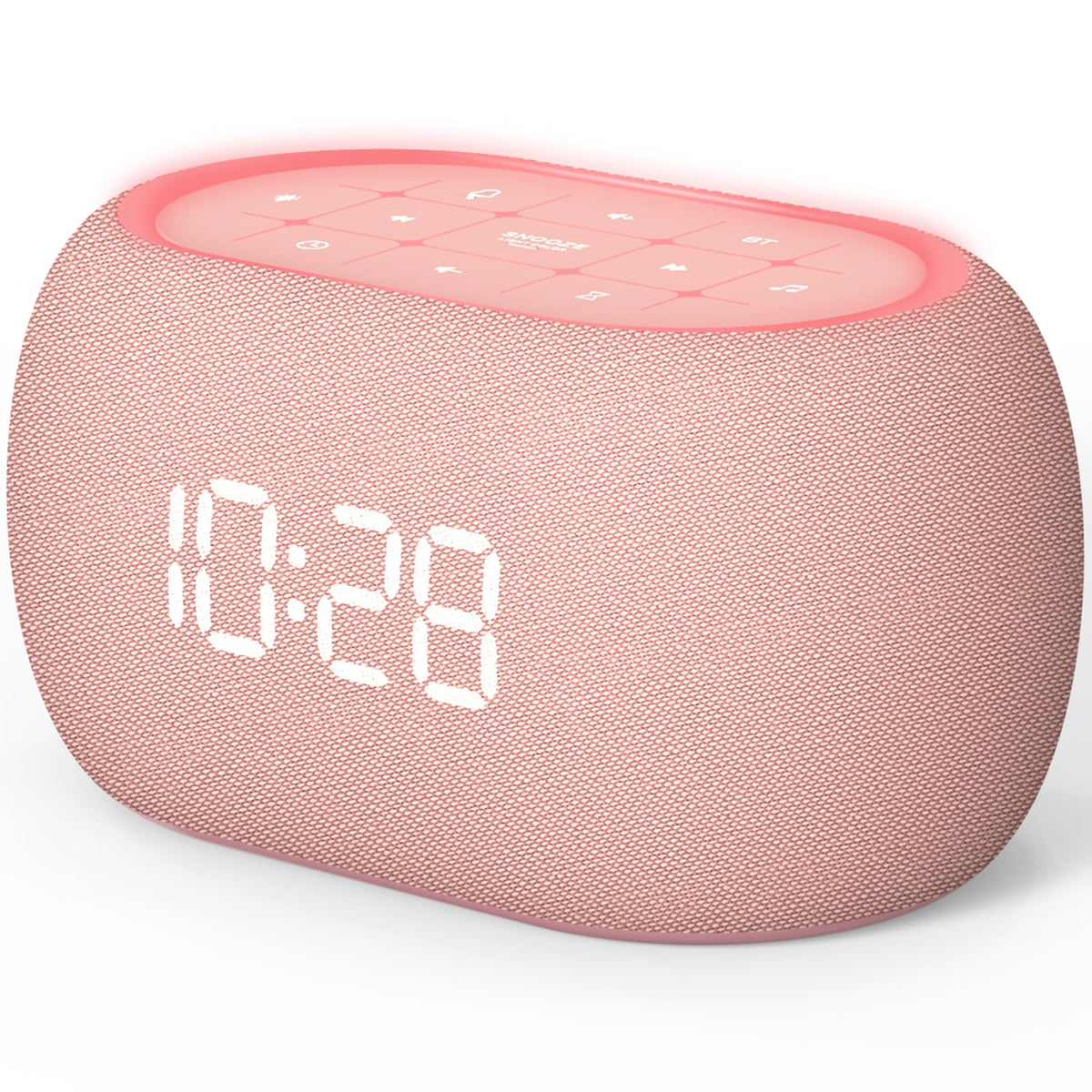 ANJANK vista frontal en rosa mostrando controles y reloj, facilita programación rápida