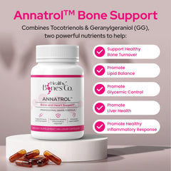 Healthy Bones Co. Annatrol caja abierta con cápsulas listas para consumo diario