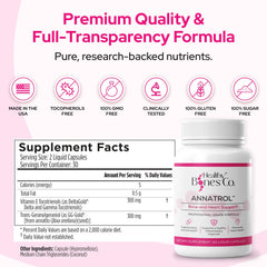 Healthy Bones Co. Annatrol cápsula junto a desayuno equilibrado para integración diaria