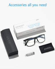 ANRRI gafas en lectura nocturna mejorando confort antes de dormir