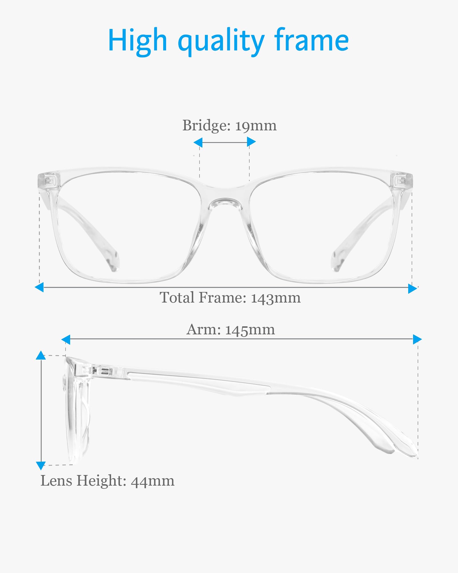 ANRRI gafas en mano para comparar tamaño y llevar fácilmente