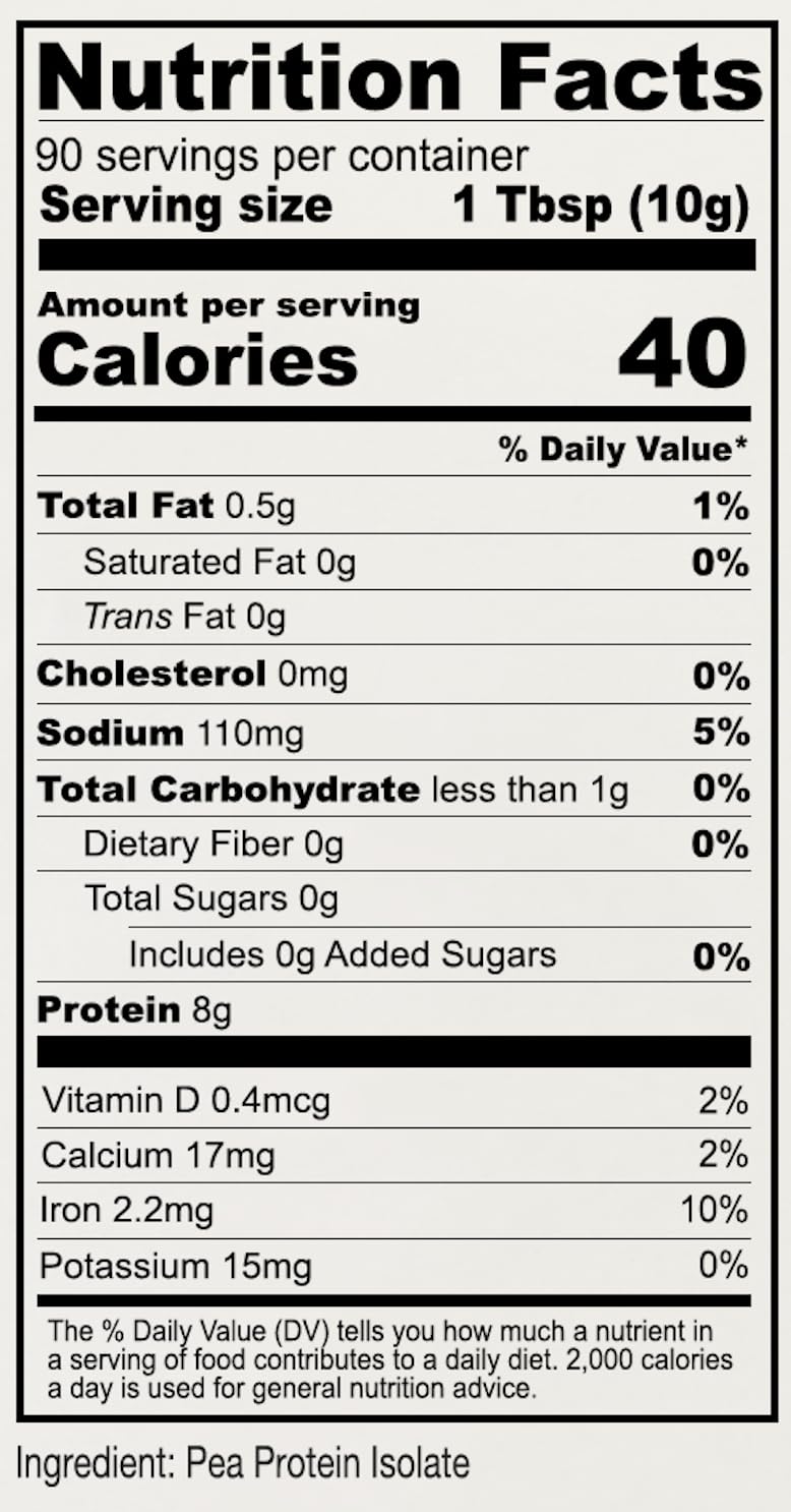 Anthony's Proteína de Guisante Premium en polvo para batidos, sabor neutro y fácil de mezclar.