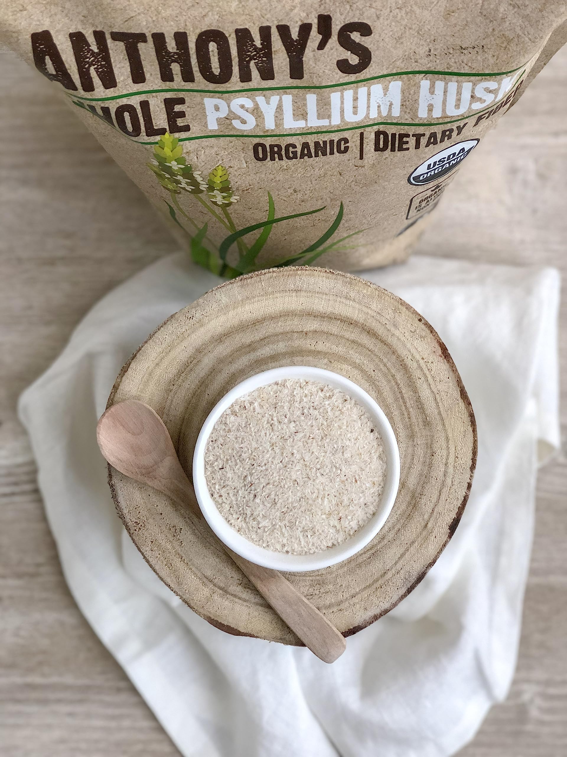 Etiqueta de Anthony's con certificación USDA Organic y verificación sin gluten