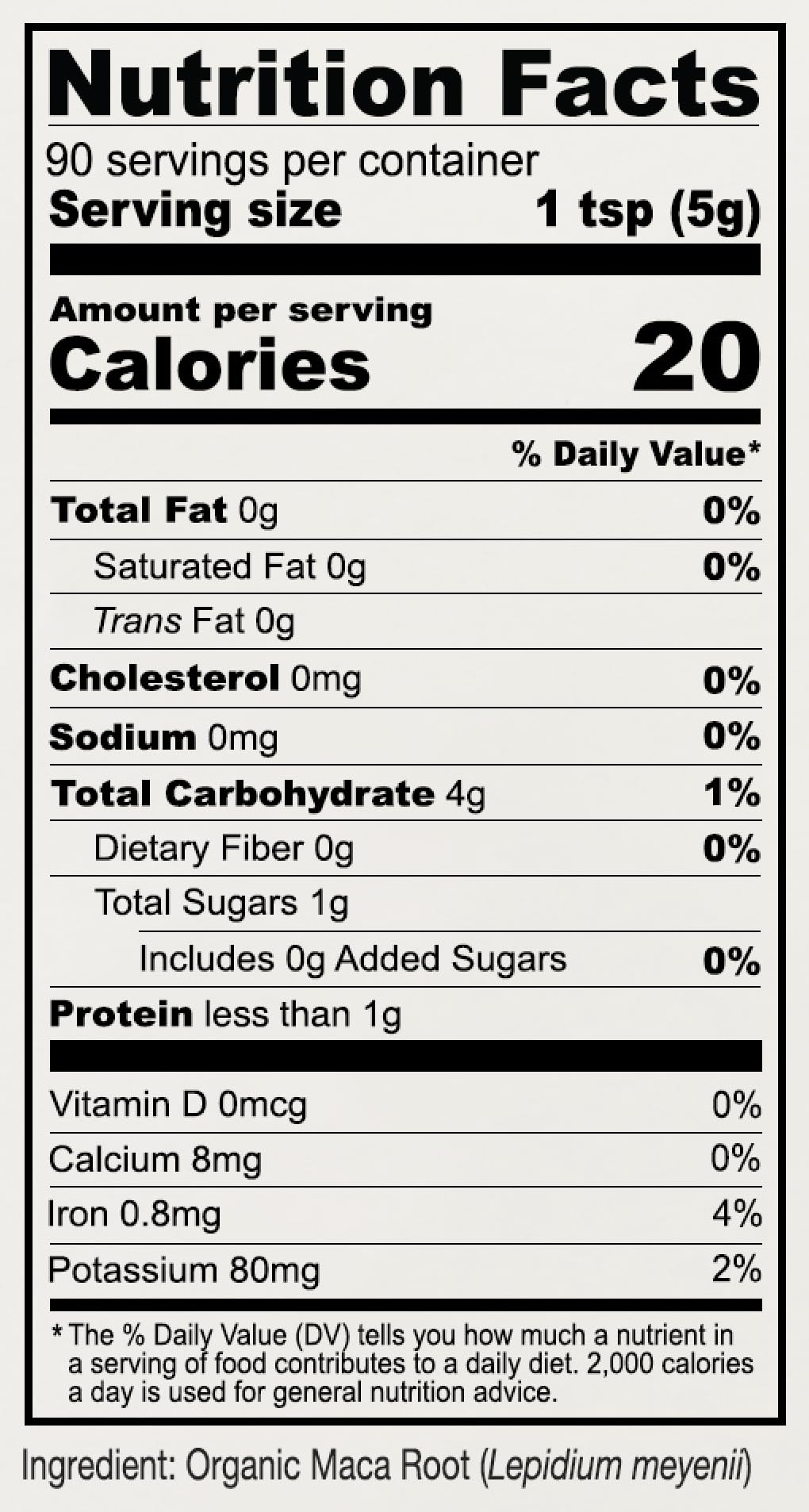 Anthony's textura fina del polvo de maca gelatinizada ideal para mezclar fácilmente