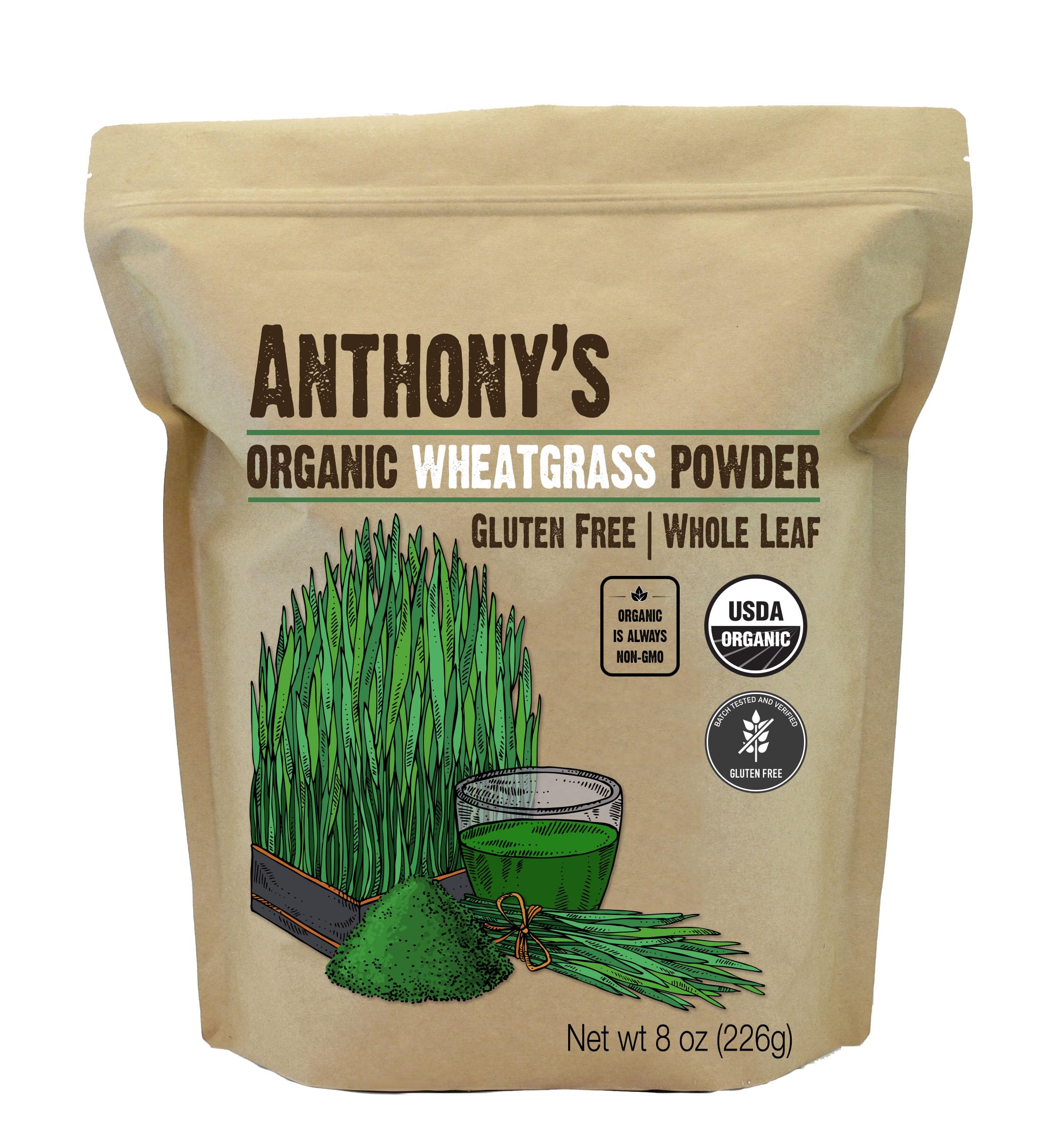 Anthony's frasco frontal del producto mostrando etiqueta clara y beneficios