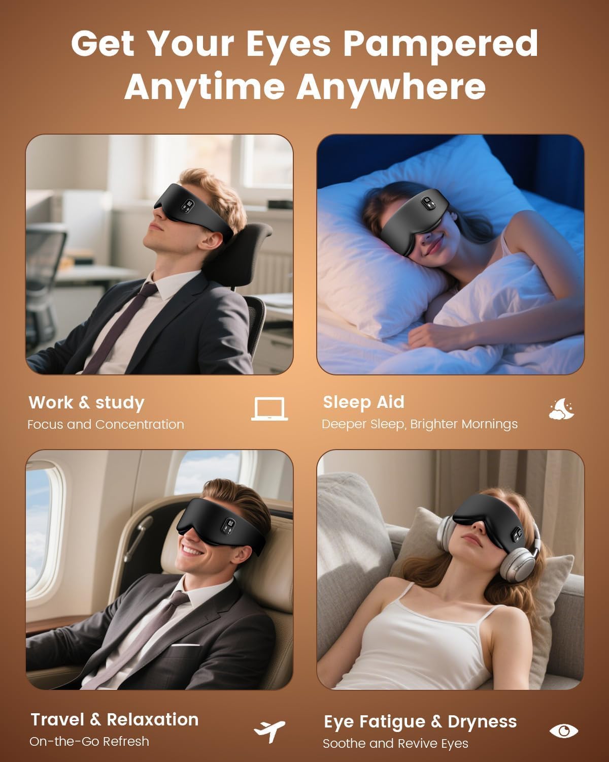 Anydance antifaz dentro de mochila ideal para viajes y pausas en movimiento