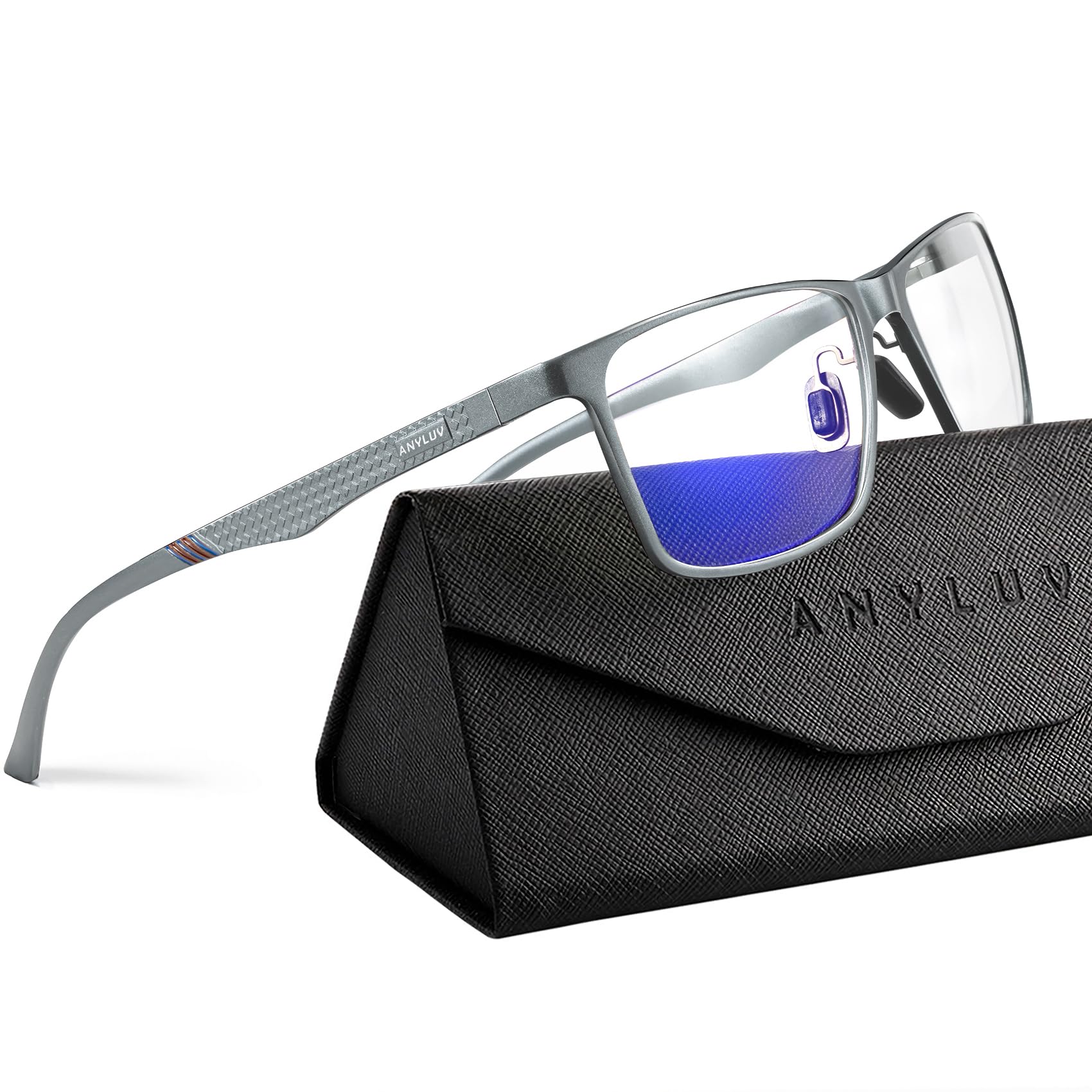 ANYLUV vista frontal gunmetal, estilo profesional y protección visible