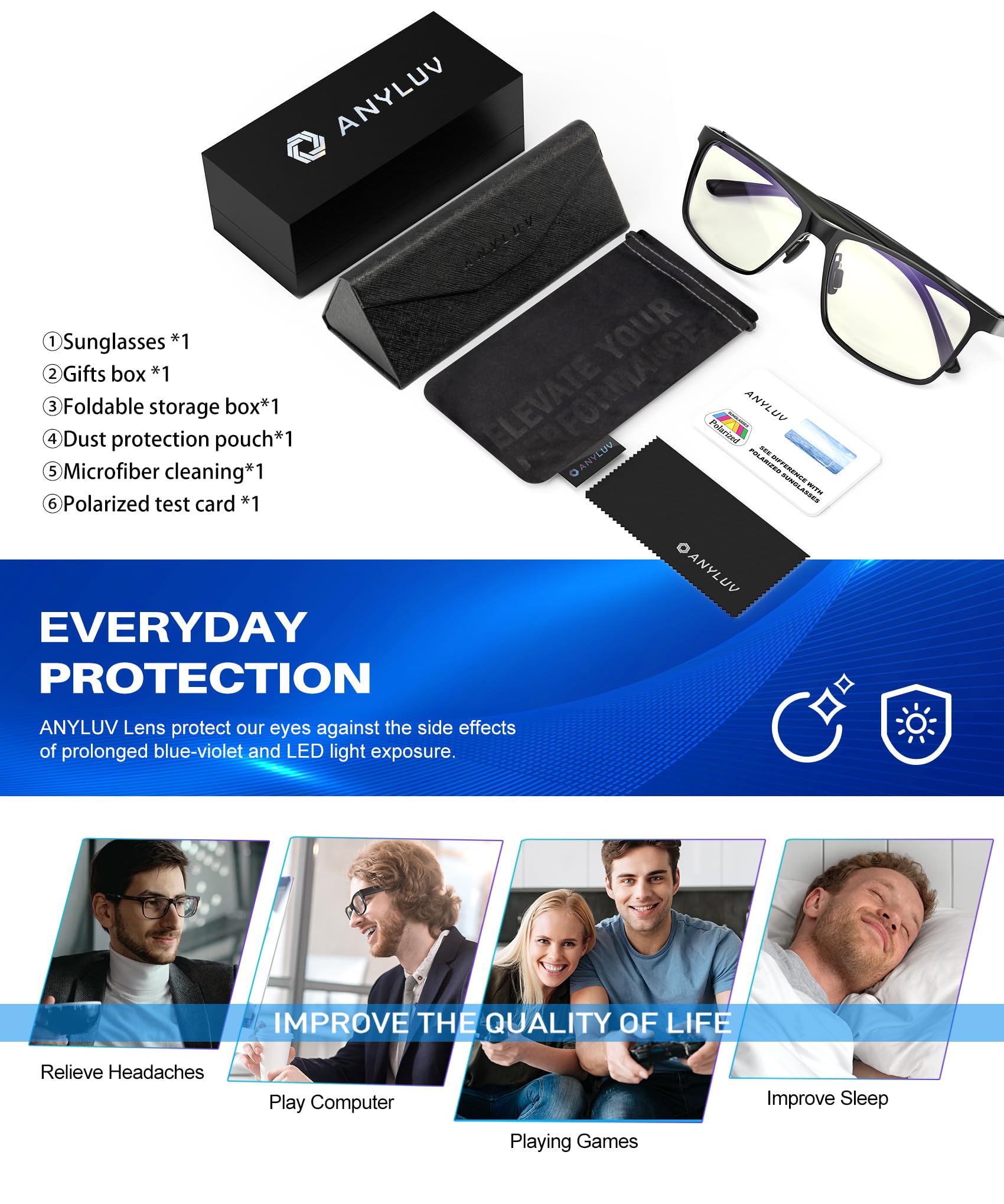 ANYLUV funda y paño de limpieza incluidos para proteger lentes y prolongar vida útil
