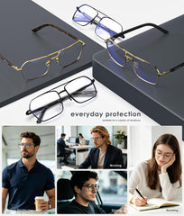 ANYLUV gafas en ambiente de oficina mejorando confort en pantalla
