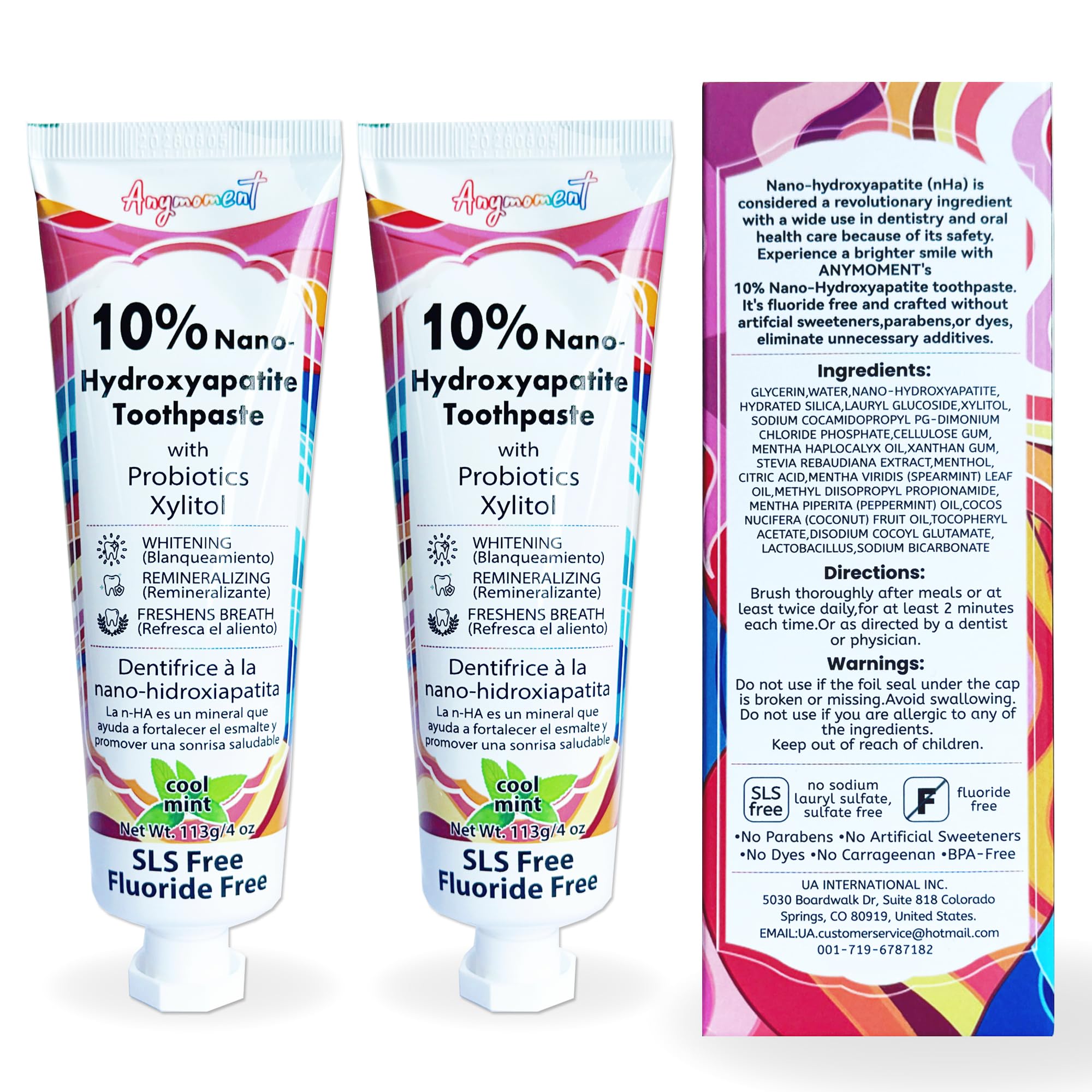Anymoment frente del envase mostrando pack doble y beneficio de protección del esmalte