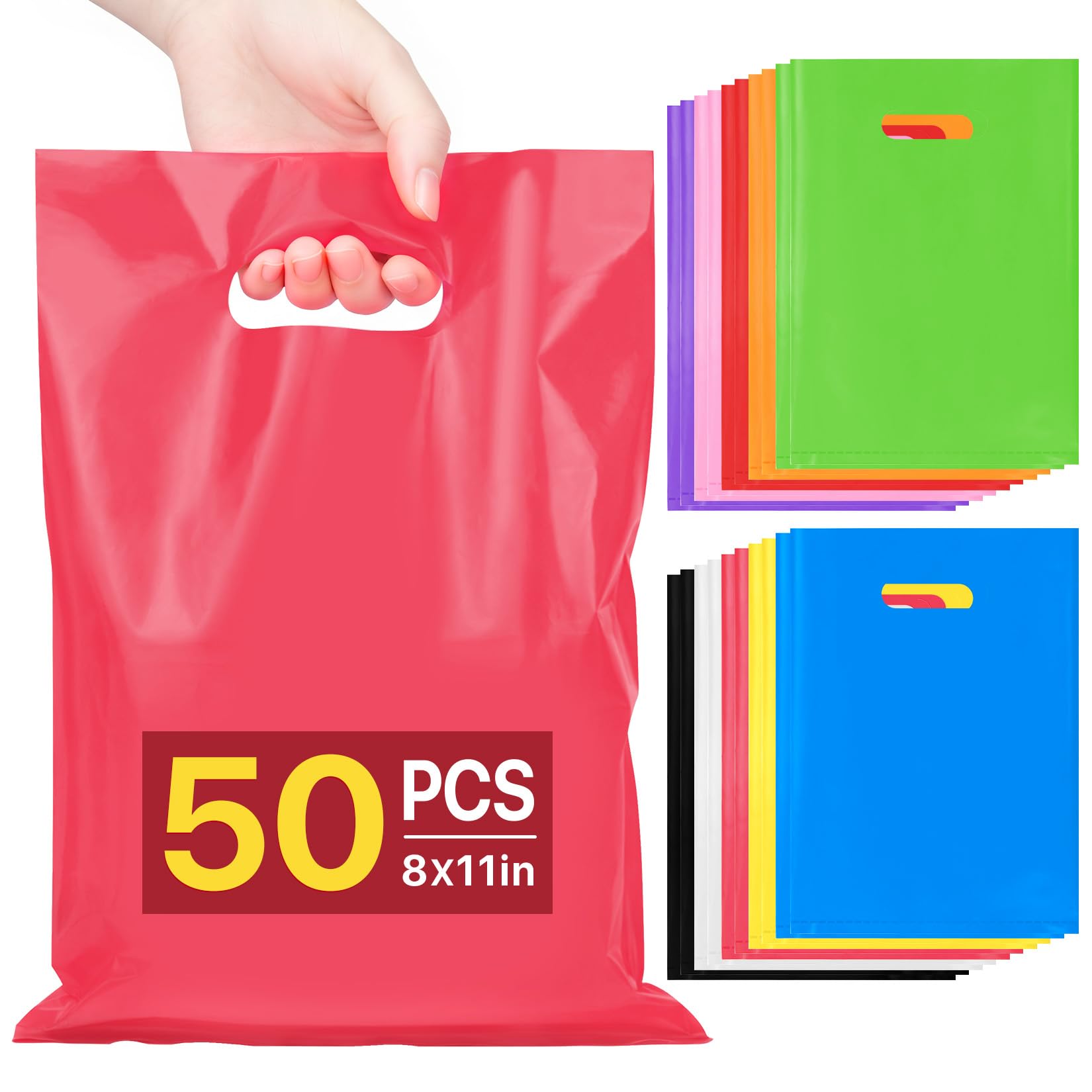 ANZNKU frontal del paquete con 50 bolsas multicolor, ideal para ahorrar tiempo