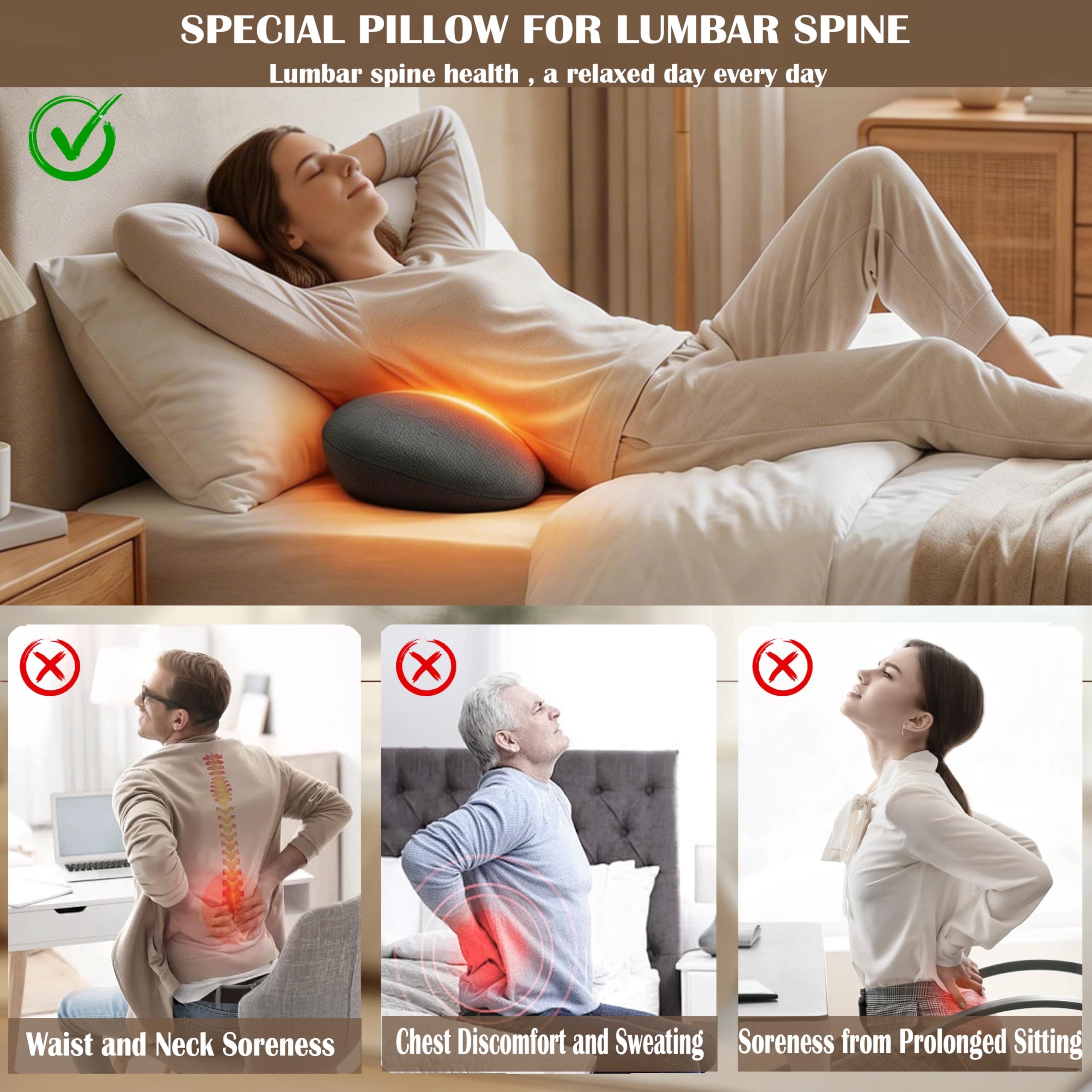AOCPO cojín colocado en silla de oficina para mejor postura y comodidad diaria