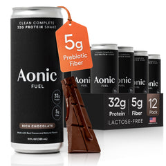 AONIC lata al frente mostrando diseño y beneficio proteico inmediato