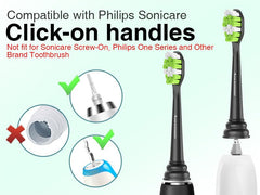 Aoremon cabezal instalado en mango Sonicare mostrando ajuste seguro