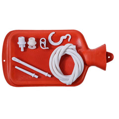 AOVIOANDY bolsa enema frontal mostrando capacidad y cierre seguro