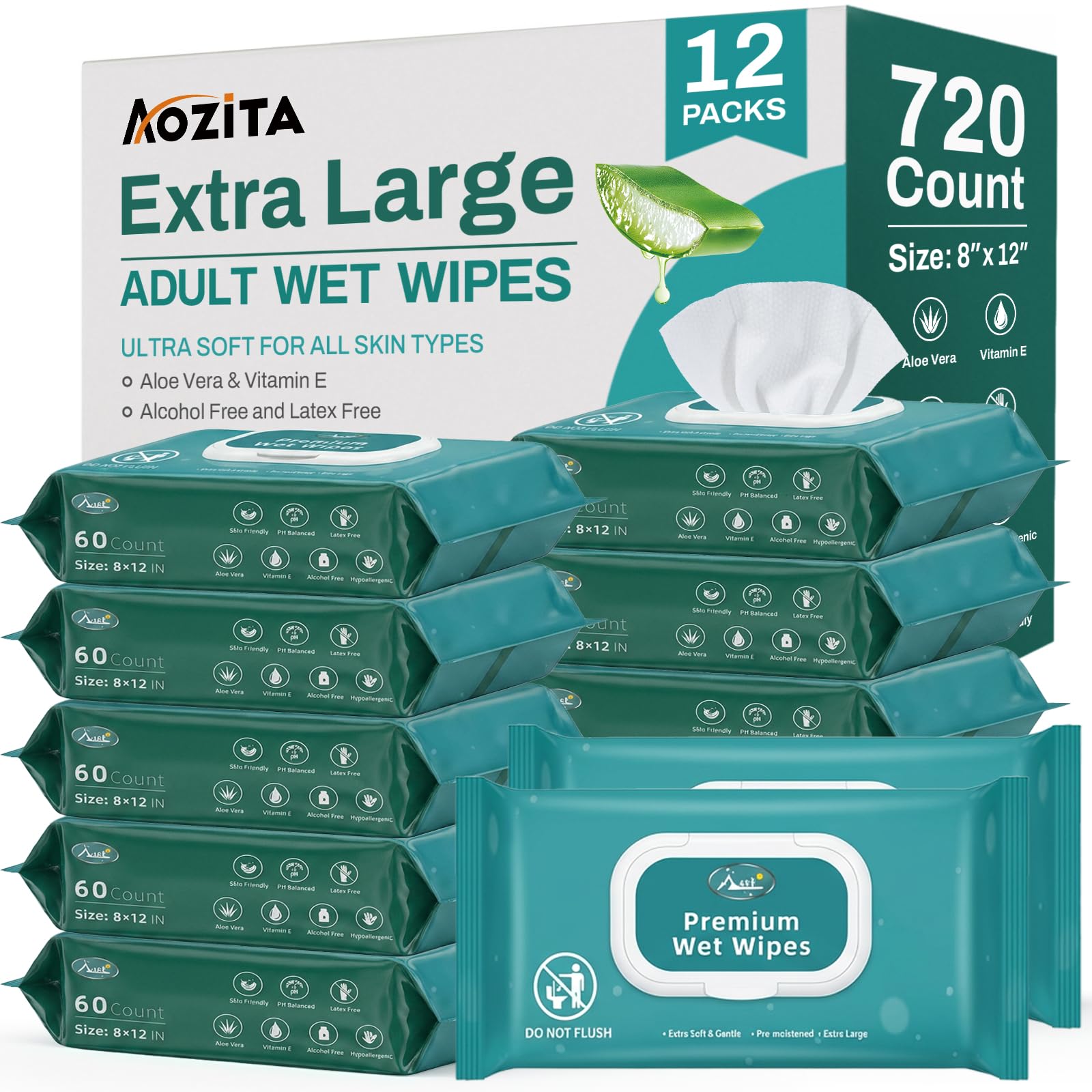 AOZITA empaque frontal mostrando 12 paquetes y beneficio de gran cantidad