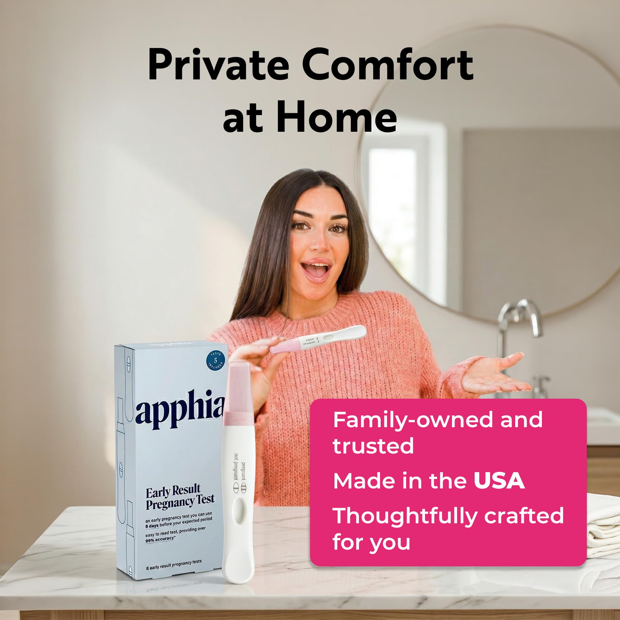 Apphia Health etiqueta de manufactura en EE. UU., confianza y control de calidad